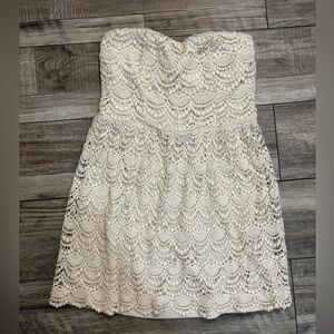NWT Wet Seal Boho Strapless Lace Graduation Dress Juniors L